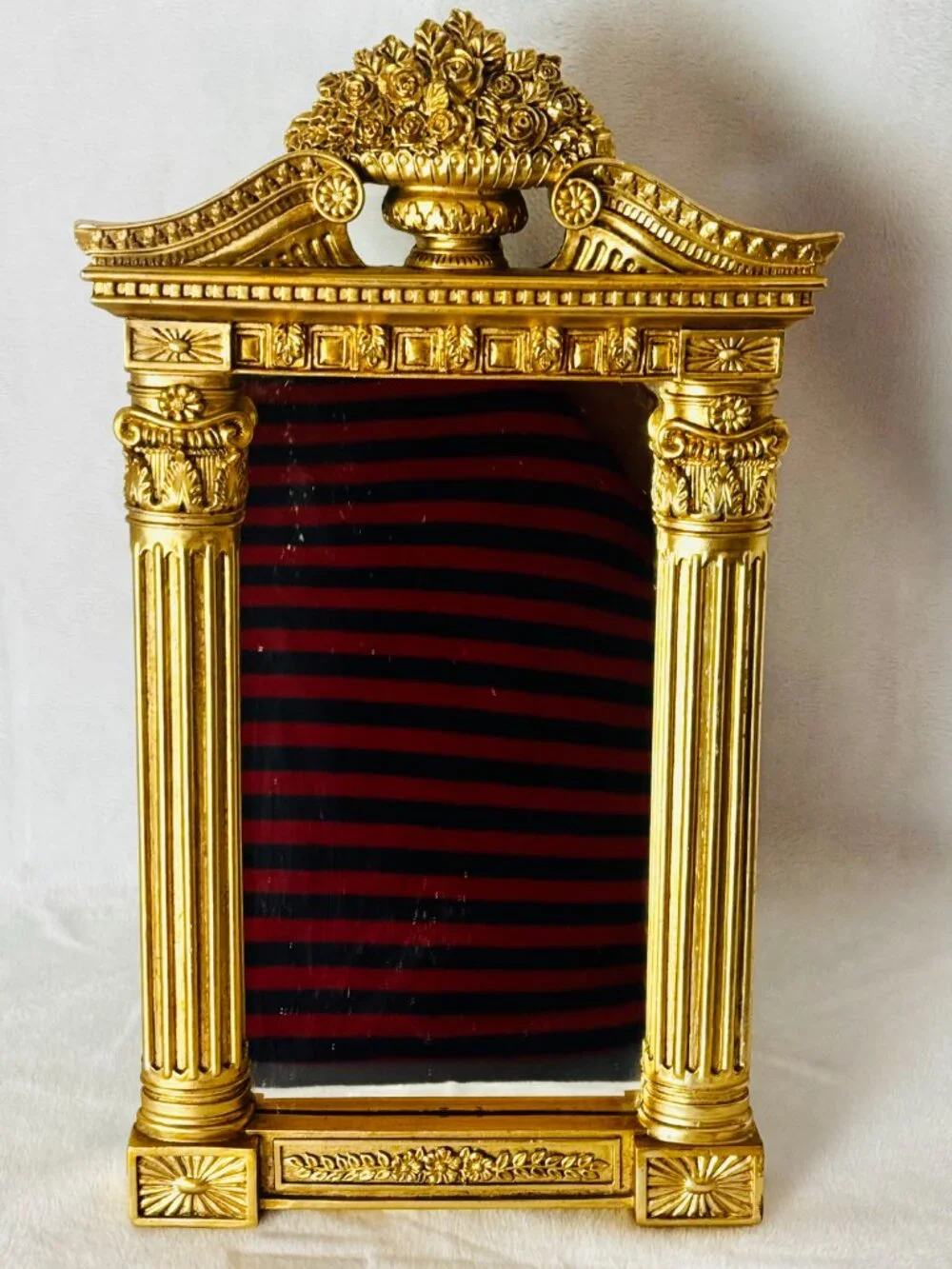 Vtg Roman Columned Table Top Vanity Mirror 11